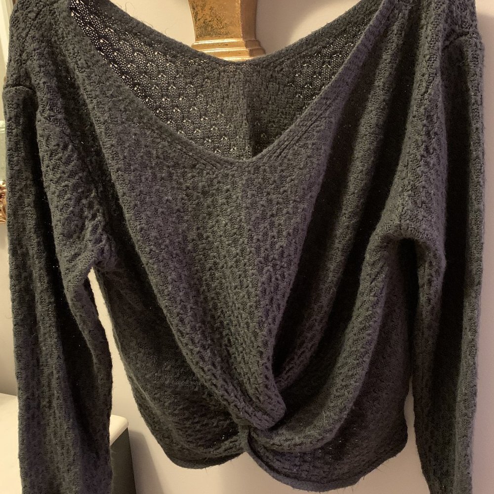 Gray Knotted Sweater by Shein Curve